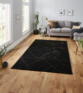 Craft 23299 Marble Effect Rug in Black