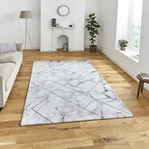 Craft 23299 Marble Effect Rug in Silver