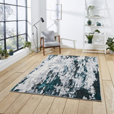 Apollo GR580 Modern Abstract Distressed Rugs in Grey Green