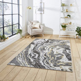 Apollo GR584 Modern Abstract Distressed Rugs in Grey/Gold