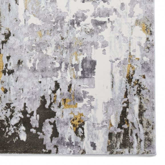 Apollo GR580 Modern Abstract Distressed Rugs in Grey/Gold