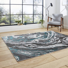 Apollo GR584 Modern Abstract Distressed Rugs in Grey/Green