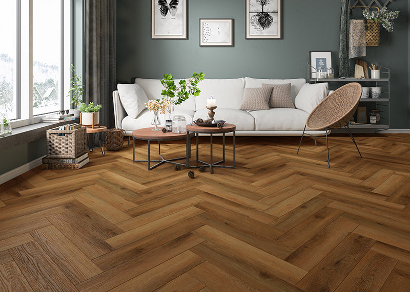 LONGEVITY SPC HERRINGBONE CW1704 BROWN OAK £ 26.99 SQ M