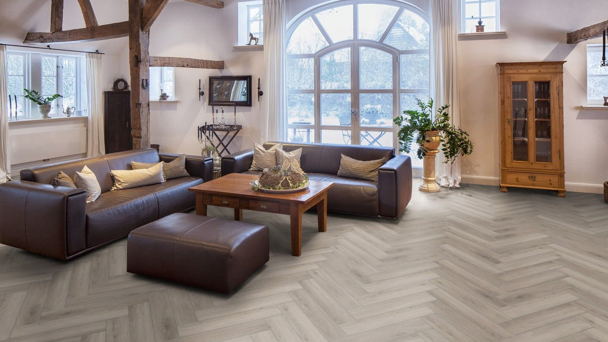 HERRINGBONE 8MM LAMINATE SILVER OAK D3773 £22.99 SQ M